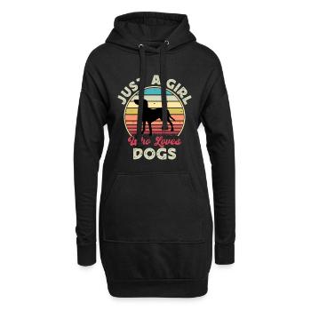 Bleu De Gascogne Petit Dog Silhouette Retro Sunset - Hoodie-Kleid - Schwarz - Vorne