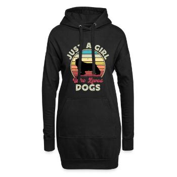 Cavalier King Charles Spaniel Dog Silhouette - Sweat-shirt à capuche long Femme - noir - Devant