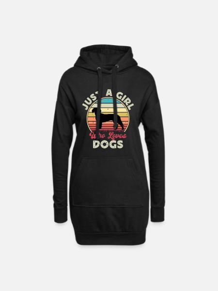 Deutsche Bracke Dog Love Silhouette Vintage Sunset - Hoodie-Kleid - Schwarz