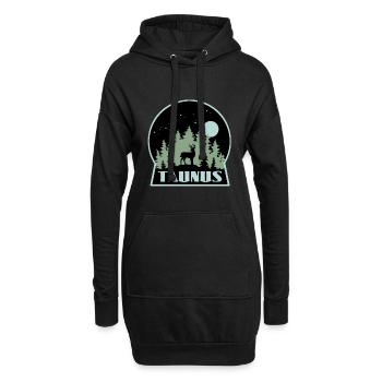 Taunus Wald Hirsch - Hoodie-Kleid - Schwarz - Vorne