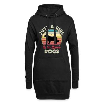 Estrela Mountain Dog Lover Silhouette Retro Sunset - Sweat-shirt à capuche long Femme - noir - Devant