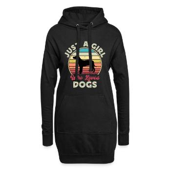 Grand Anglo Francais Blanc Et Noir Dog Lover - Sweat-shirt à capuche long Femme - noir - Devant