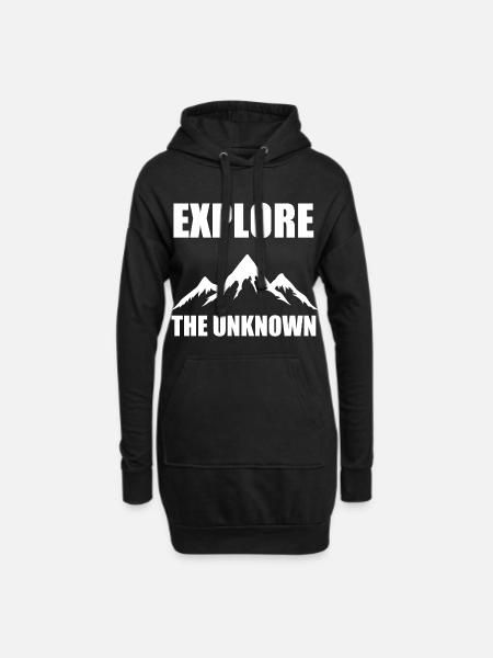 Explore the unknown - Wandern, Natur, Abenteuer - Hoodie-Kleid - Schwarz