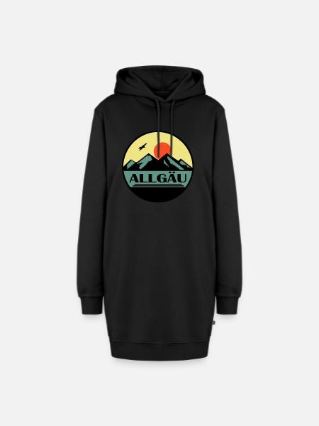 Allgäu - Hoodie-Kleid - Schwarz