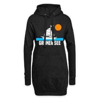 Grüner See - Hoodie-Kleid - Schwarz - Vorne