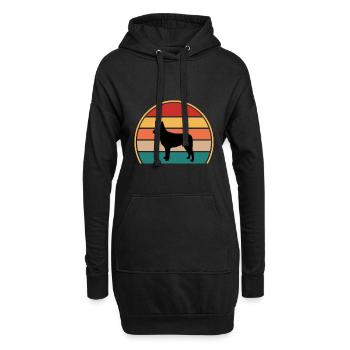 Australischer Stumpy Tail Cattle Dog Silhouette - Hoodie-Kleid - Schwarz - Vorne