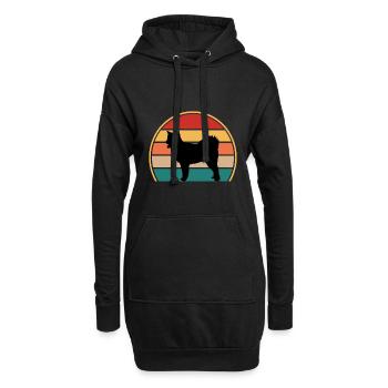 Canadian Eskimo Dog Love Silhouette Vintage Sunset - Sweat-shirt à capuche long Femme - noir - Devant