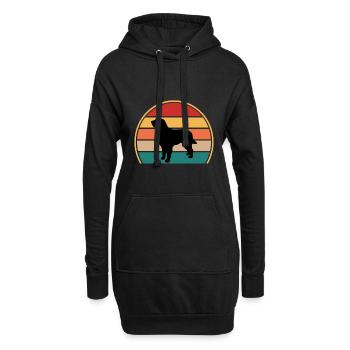 Briquet Griffon Vendeen Dog Silhouette Retro Sun - Sweat-shirt à capuche long Femme - noir - Devant