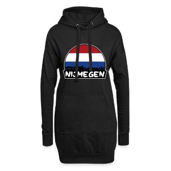Nijmegen Niederlande Flagge Skyline Silhouette Trave - Hoodie-Kleid - Schwarz - Vorne