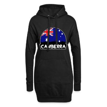 Canberra Australien Flagge Skyline Silhouette Reisen - Hoodie-Kleid - Schwarz - Vorne