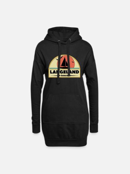 Langeland Dänemark - Hoodie-Kleid - Schwarz