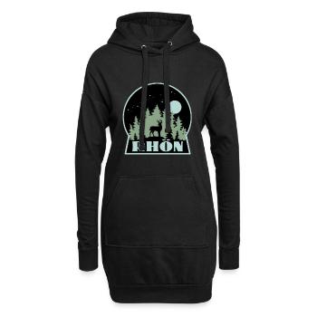 Rhön - Hoodie-Kleid - Schwarz - Vorne