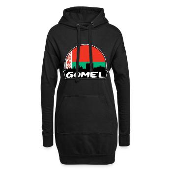 Gomel Weißrussland Flagge Skyline Silhouette Reisen - Hoodie-Kleid - Schwarz - Vorne