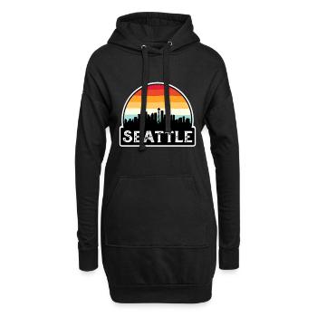 Seattle Washington USA Flagge Skyline Travel Souveni - Hoodie-Kleid - Schwarz - Vorne