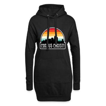 Corpus Christi Texas USA Flagge Skyline Reise Souve - Hoodie-Kleid - Schwarz - Vorne