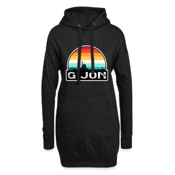Gijon Spanien Flagge Skyline Reisesouvenir - Hoodie-Kleid - Schwarz - Vorne