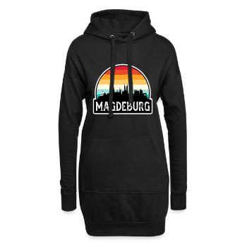 Magdeburg Deutschland Flagge Skyline Reisesouvenir - Hoodie-Kleid - Schwarz - Vorne