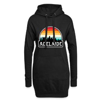 Adelaide Australien Flagge Skyline Reise-Souvenir - Hoodie-Kleid - Schwarz - Vorne