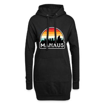 Manaus Brasilien-Flagge Skyline Reise-Souvenir - Hoodie-Kleid - Schwarz - Vorne