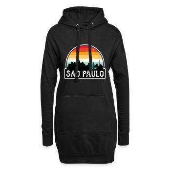 São Paulo Brasilien Flagge Skyline Reisesouvenir - Hoodie-Kleid - Schwarz - Vorne