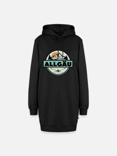Allgäu - Hoodie-Kleid - Schwarz