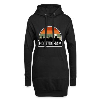 Nottingham England Flag Skyline Travel Souvenir - Hoodie Dress - black - Front