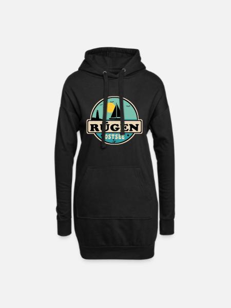 Rügen - Hoodie-Kleid - Schwarz