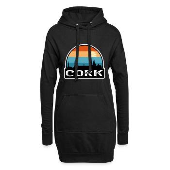 Cork Irlande Flag Skyline Souvenir de voyage - Sweat-shirt à capuche long Femme - noir - Devant