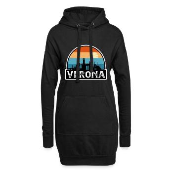 Vérone Italie Flag Skyline Souvenir de voyage - Sweat-shirt à capuche long Femme - noir - Devant