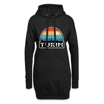 Turin Italien Flagge Skyline Reisesouvenir - Hoodie-Kleid - Schwarz - Vorne