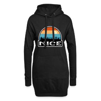 Nizza Frankreich Flagge Skyline Reisesouvenir - Hoodie-Kleid - Schwarz - Vorne