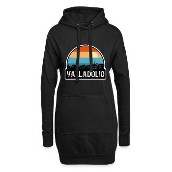 Valladolid Espagne Flag Skyline Souvenir de voyage - Sweat-shirt à capuche long Femme - noir - Devant