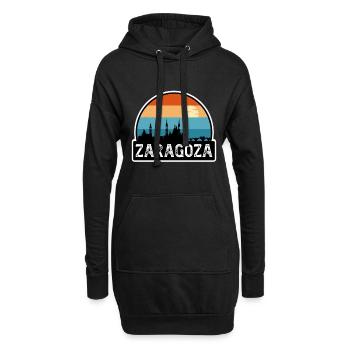 Zaragoza Spanien Flagge Skyline Reise-Souvenir - Hoodie-Kleid - Schwarz - Vorne