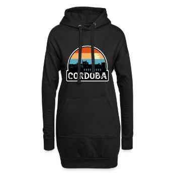 Cordoba Espagne Flag Skyline Souvenir de voyage - Sweat-shirt à capuche long Femme - noir - Devant