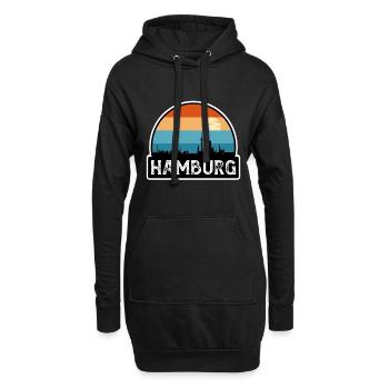 Hamburg Deutschland Flagge Skyline Reisesouvenir - Hoodie-Kleid - Schwarz - Vorne