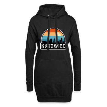 Katowice Pologne Flag Skyline Souvenir de voyage - Sweat-shirt à capuche long Femme - noir - Devant