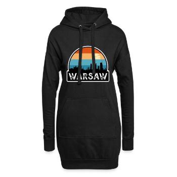 Warschau Polen Flagge Skyline Reisesouvenir - Hoodie-Kleid - Schwarz - Vorne