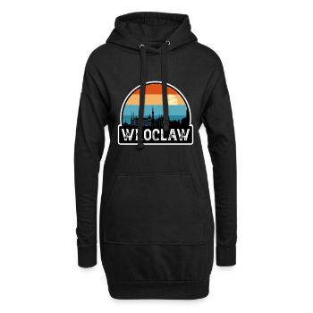 Wroclaw Pologne Flag Skyline Souvenir de voyage - Sweat-shirt à capuche long Femme - noir - Devant