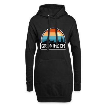 Groningen Niederlande Flagge Skyline Reisesouvenir - Hoodie-Kleid - Schwarz - Vorne