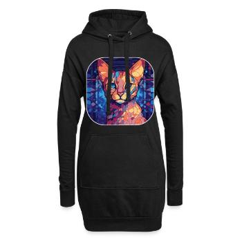 Ocicat coloré Race de chat Aquarelle Peinture - Sweat-shirt à capuche long Femme - noir - Devant