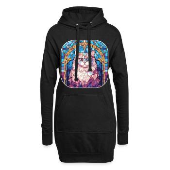Bunte persische Katzenrasse Aquarellmalerei - Hoodie-Kleid - Schwarz - Vorne