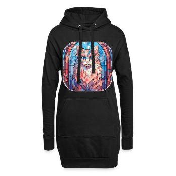 Bunte sibirische Katzenrasse Aquarellmalerei - Hoodie-Kleid - Schwarz - Vorne