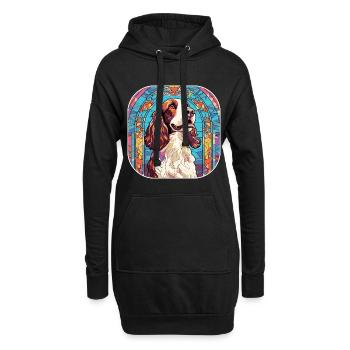 Bunte English Springer Spaniel Hunderasse Waterc - Hoodie-Kleid - Schwarz - Vorne