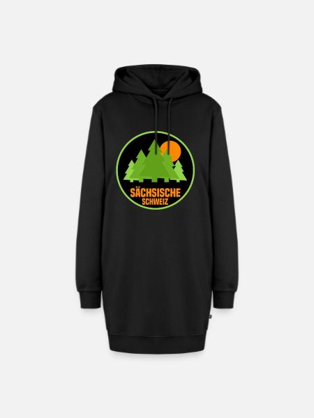 Sächsische schweiz - Hoodie-Kleid - Schwarz