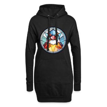 Moineau Aquarelle colorée Illustration d’animaux - Sweat-shirt à capuche long Femme - noir - Devant