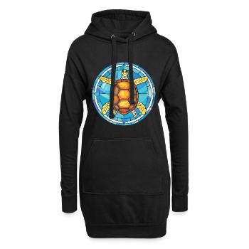 Tortue Aquarelle colorée Animal Animal Illustration - Sweat-shirt à capuche long Femme - noir - Devant