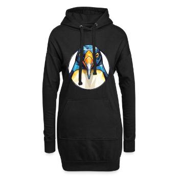 Pinguin Bunte Aquarell-Tierillustration - Hoodie-Kleid - Schwarz - Vorne