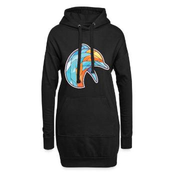 Dauphin Aquarelle colorée Illustration d’animaux - Sweat-shirt à capuche long Femme - noir - Devant