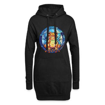 Frosch Buntes Aquarell Tier Haustier Illustration - Hoodie-Kleid - Schwarz - Vorne