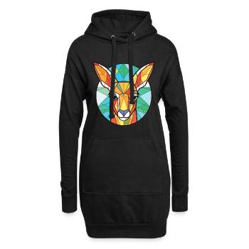 Kangourou Aquarelle colorée Illustration d’animaux - Sweat-shirt à capuche long Femme - noir - Devant